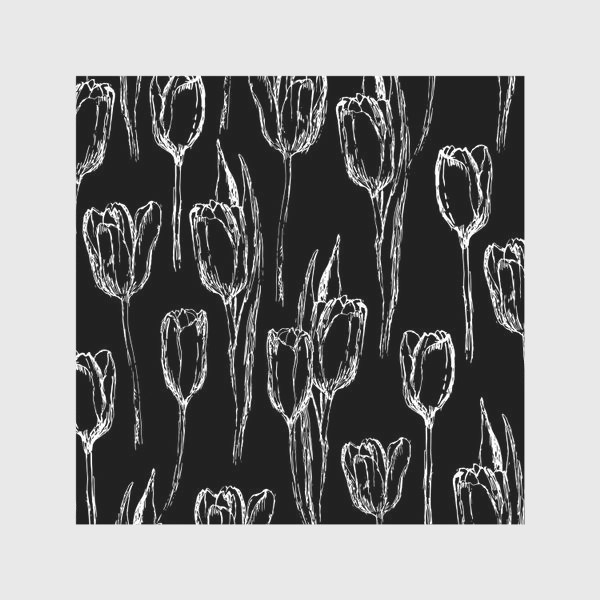Скатерть «тюльпаны на чёрном»