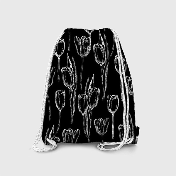 Рюкзак «тюльпаны на чёрном»
