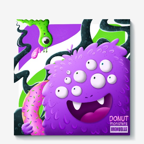 Холст «Donut monsters. Пончик монстры»