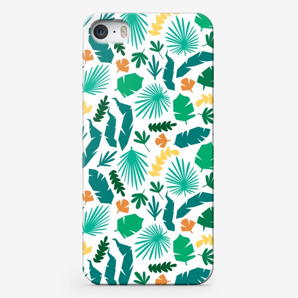 Чехол iPhone «Летний орнамент. Зеленый принт»