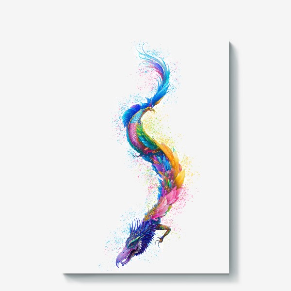 Холст «Разноцветный дракон»