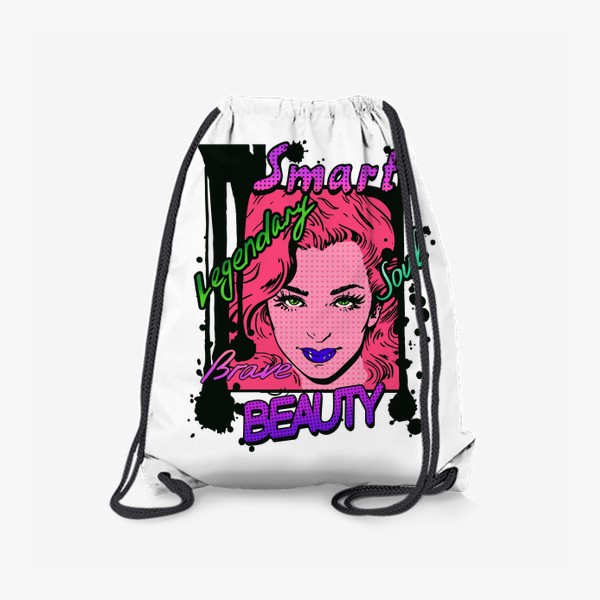 Рюкзак «Девушка поп арт. Розовые волосы»