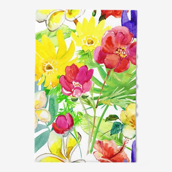 Полотенце «разноцветные цветы »