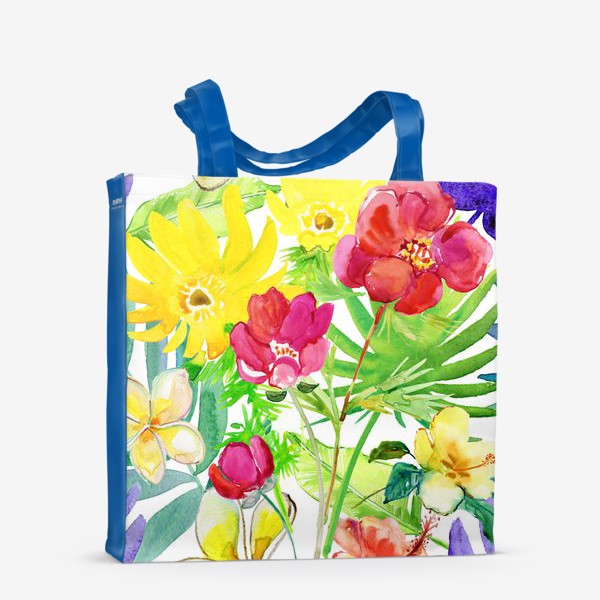 Сумка-шоппер &laquo;разноцветные цветы &raquo;