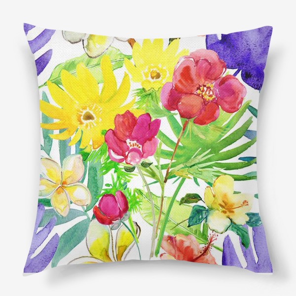 Подушка «разноцветные цветы »