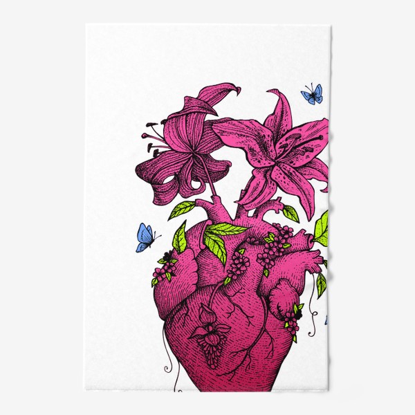 Полотенце «Сердце, цветы, весна»