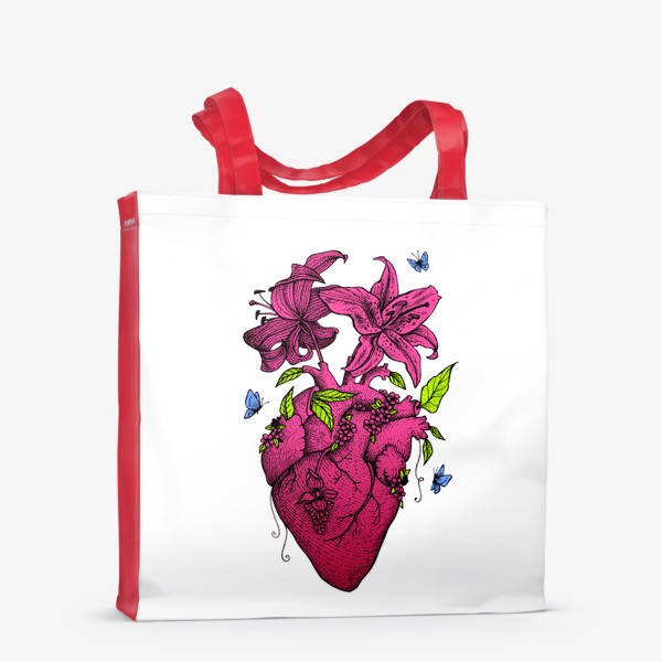 Сумка-шоппер &laquo;Сердце, цветы, весна&raquo;
