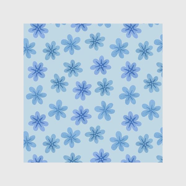 Шторы «Голубые цветы Принт с голубыми цветами Цветочный принт»