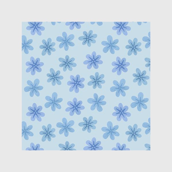Скатерть «Голубые цветы Принт с голубыми цветами Цветочный принт»