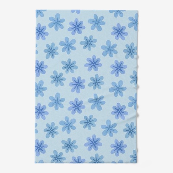 Полотенце «Голубые цветы Принт с голубыми цветами Цветочный принт»
