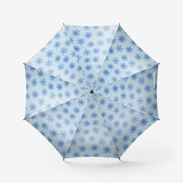 Зонт «Голубые цветы Принт с голубыми цветами Цветочный принт»