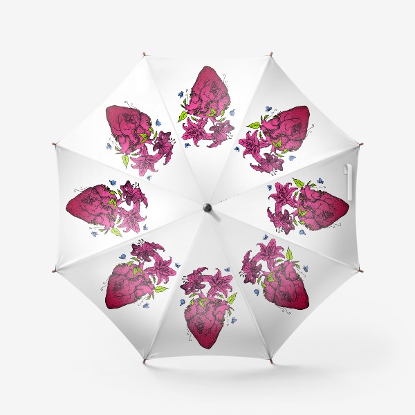 Зонт «Сердце, цветы, весна»