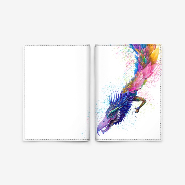 Обложка для паспорта «Разноцветный дракон»