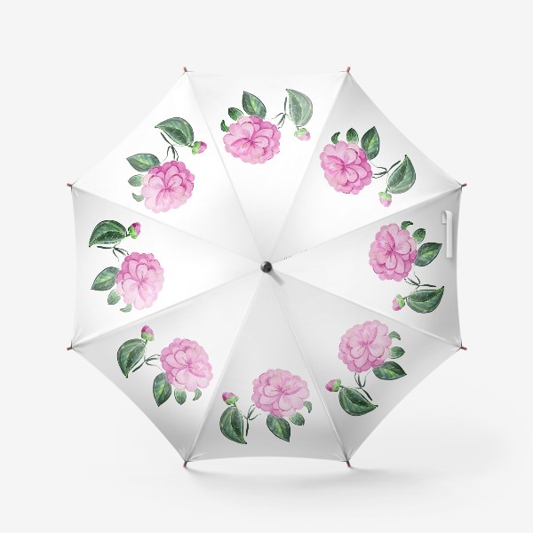 Зонт &laquo;розовая камелия&raquo;