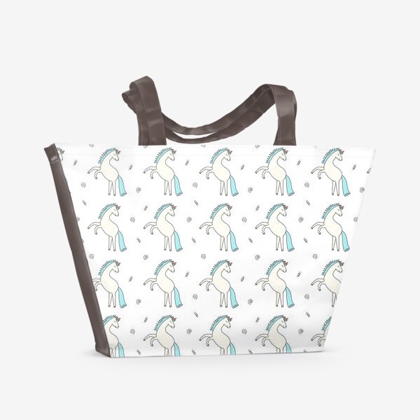 Пляжная сумка «Принт с единорогами»