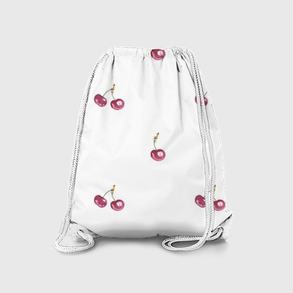 Рюкзак «Ягода вишня на белом фоне»