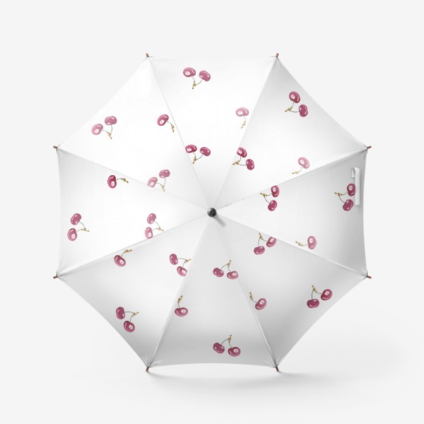 Зонт «Ягода вишня на белом фоне»