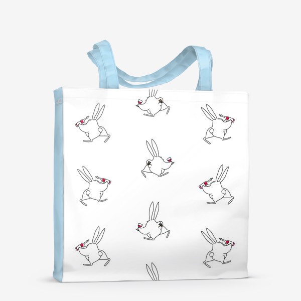 Сумка-шоппер «Кролики и вино»