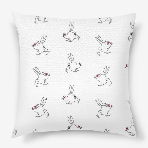 Подушка «Кролики и вино»