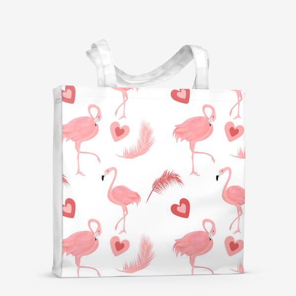 Сумка-шоппер «Сердце фламинго»