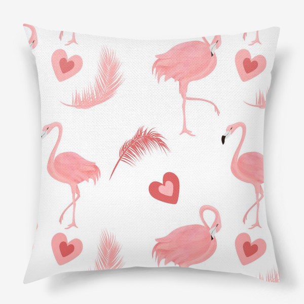 Подушка «Сердце фламинго»