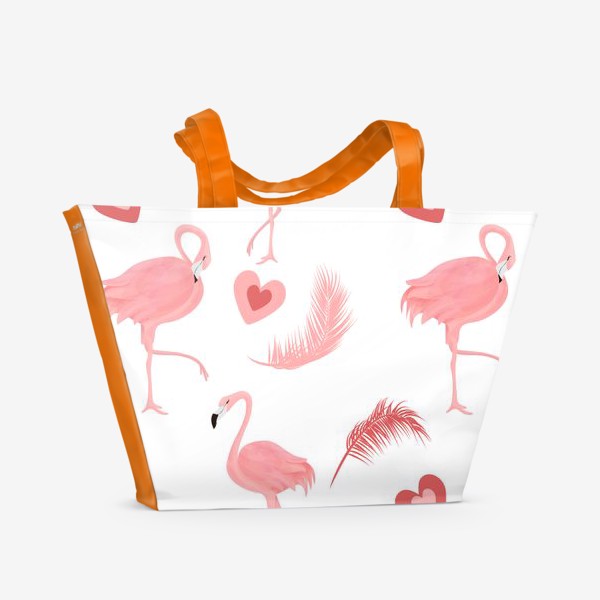 Пляжная сумка «Сердце фламинго»