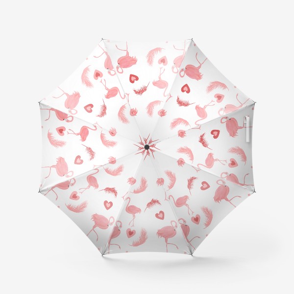 Зонт «Сердце фламинго»