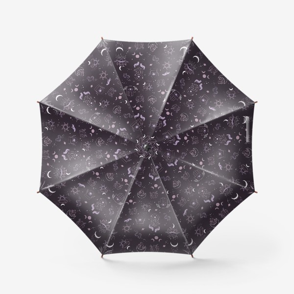 Зонт «Магический принт. Ведьминский орнамент Астрология и кристаллы»