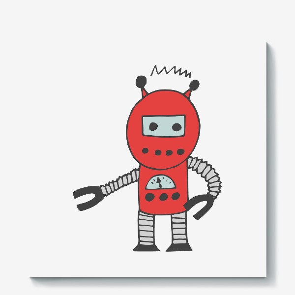 Холст «робот красный»