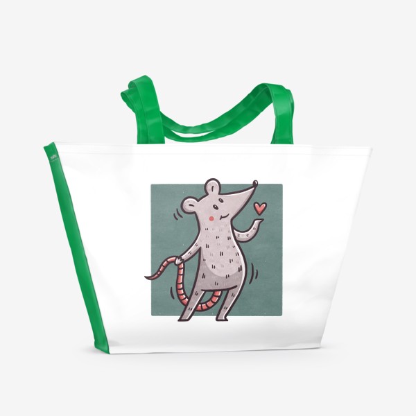 Пляжная сумка «Милая крыса с сердечком. Любовь. Милота»