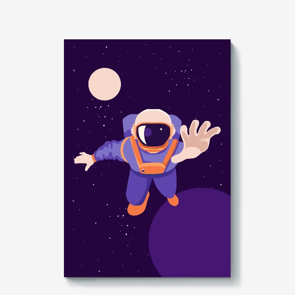 Холст «Космонавт в космосе. »