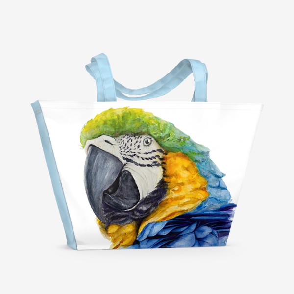 Пляжная сумка «Синий ара попугай»