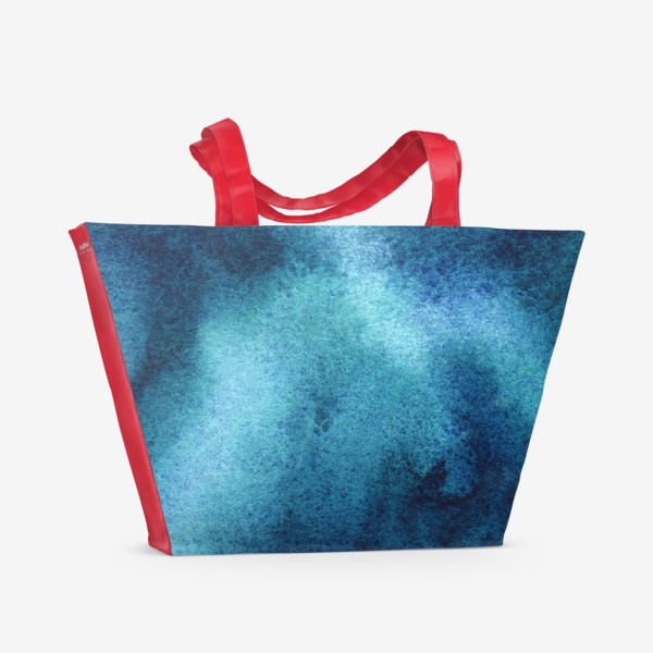 Пляжная сумка «фон абстракция, синий, бирюзовый»