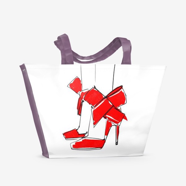 Пляжная сумка «Красные туфли»
