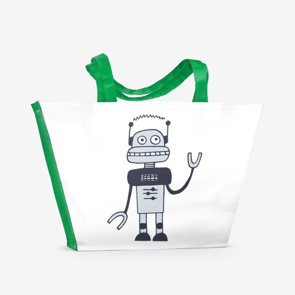 Пляжная сумка «робот серый»
