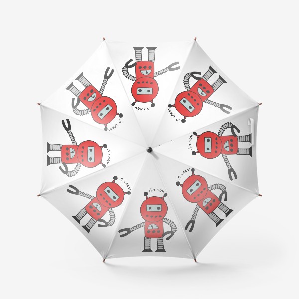 Зонт «робот красный»