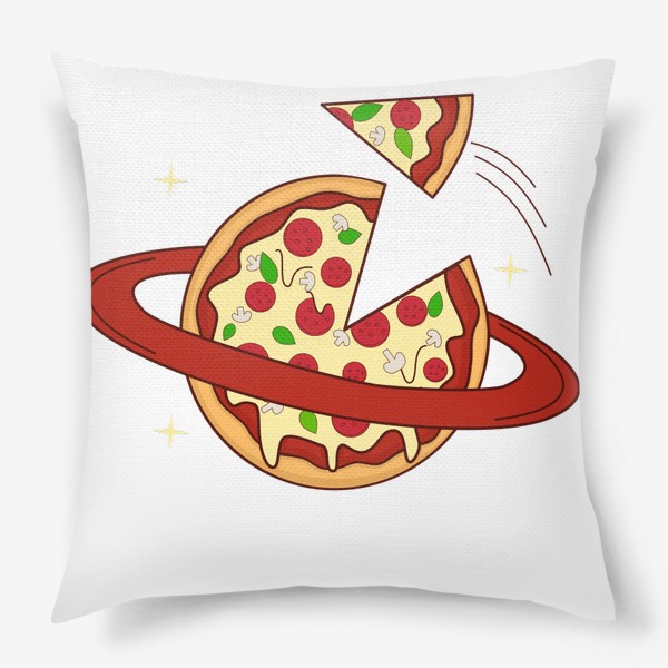 Подушка «Планета пицца в космосе»