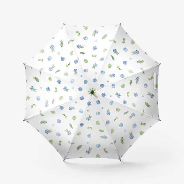 Зонт «Ягоды черники на белом фоне»