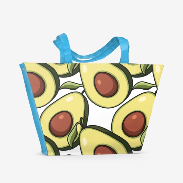 Пляжная сумка «Много Авокадо паттерн, бесшовный детский милый принт, крупный»