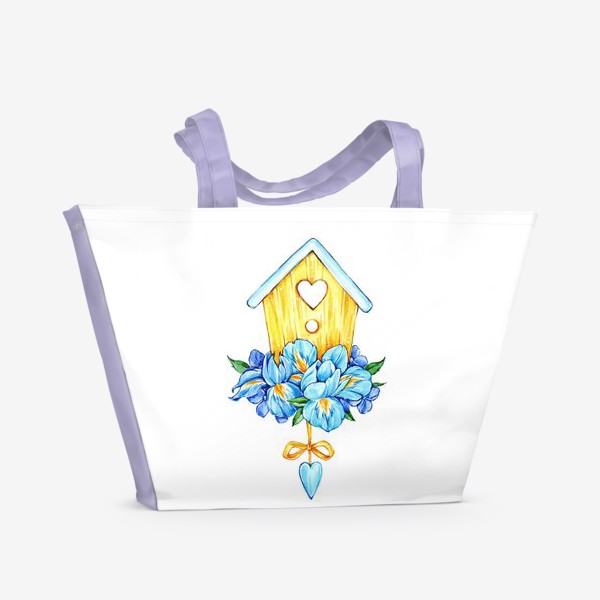 Пляжная сумка «Весенний домик»