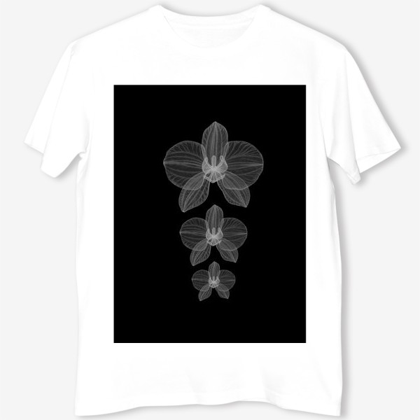 Футболка «Три орхидеи на черном»