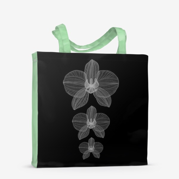 Сумка-шоппер «Три орхидеи на черном»