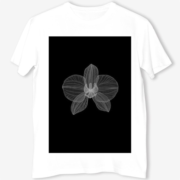 Футболка «Орхидея на черном»