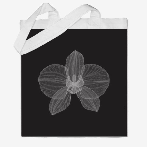 Сумка хб «Орхидея на черном»