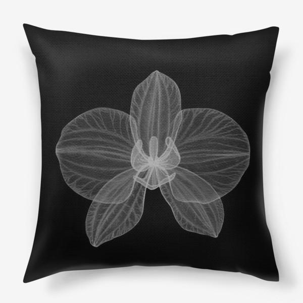 Подушка «Орхидея на черном»