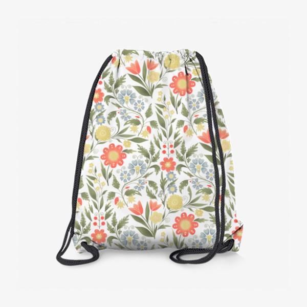 Рюкзак «Принт Добрый, наивные цветы, набойка»