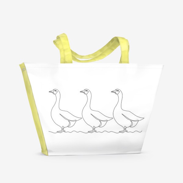 Пляжная сумка «Три гуся. Монолиния»