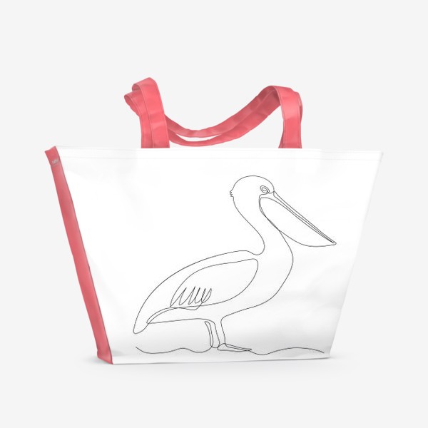 Пляжная сумка «Пеликан. монолиния»
