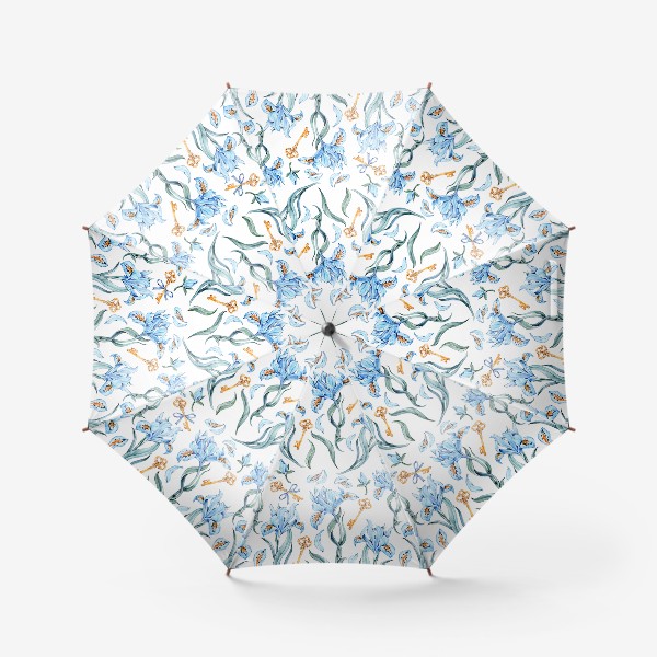 Зонт «Паттерн Ирисы и ключики»