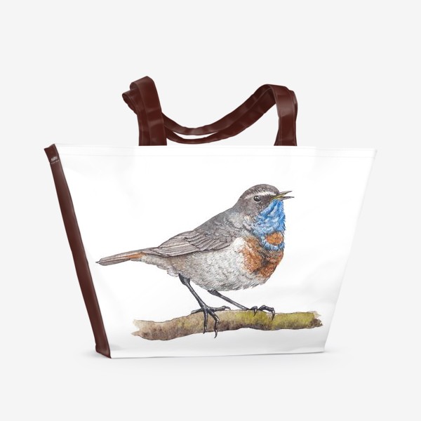 Пляжная сумка &laquo;Птицы. Варакушка&raquo;